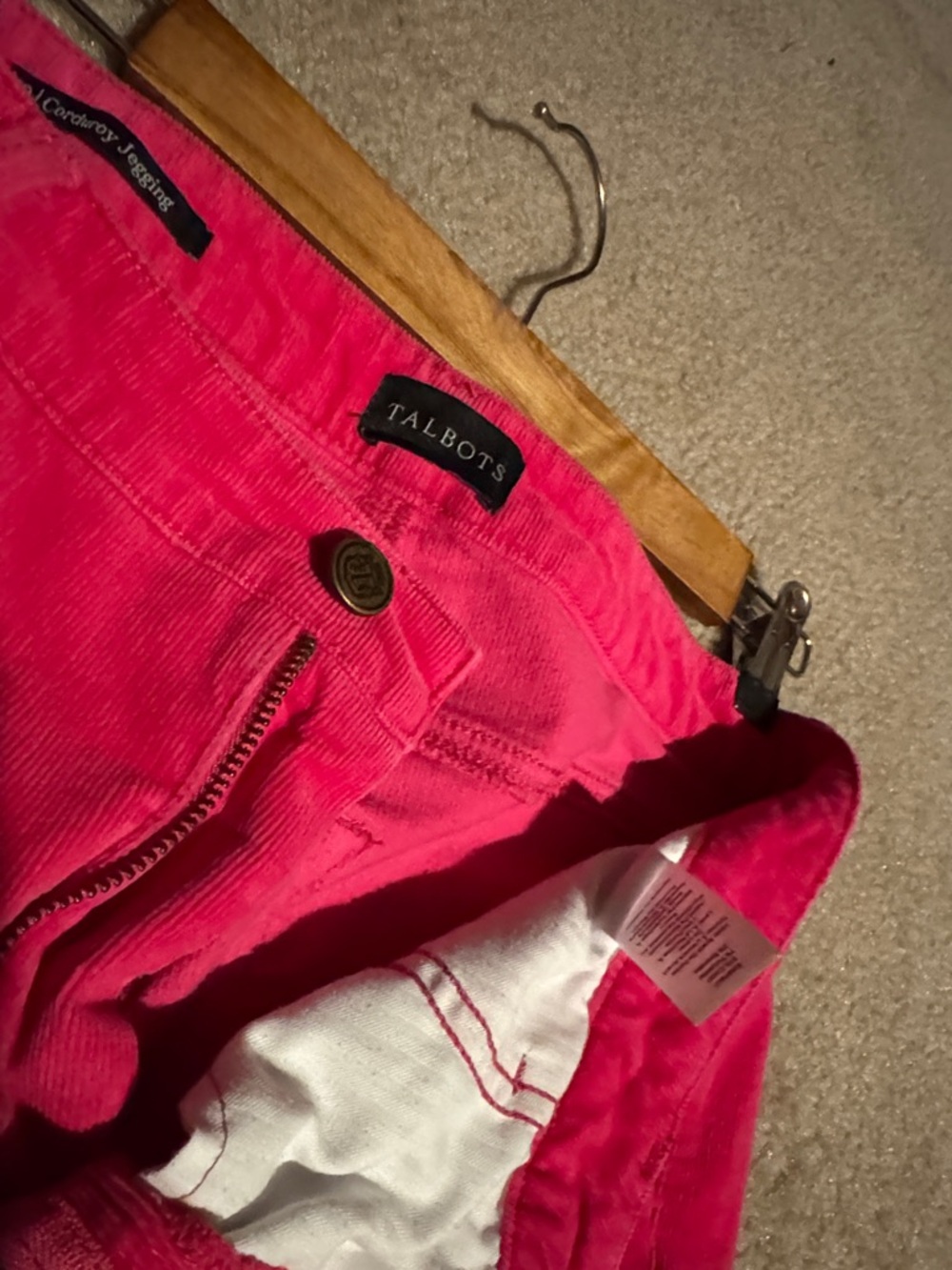 Talbots Hot Pink Skinny Corduroy Jeans - Picture 2 of 3